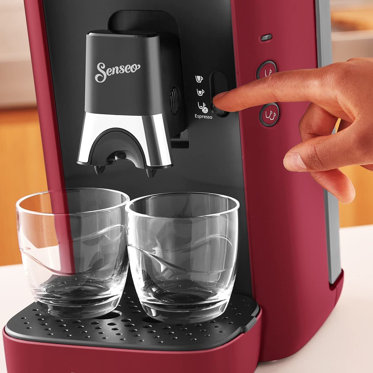 Machine à Café Dosettes Senseo Maestro – Réservoir 1,2L, Sélection Intensité, Fonction Mémo, Produit Vert, Rouge | CSA260/91