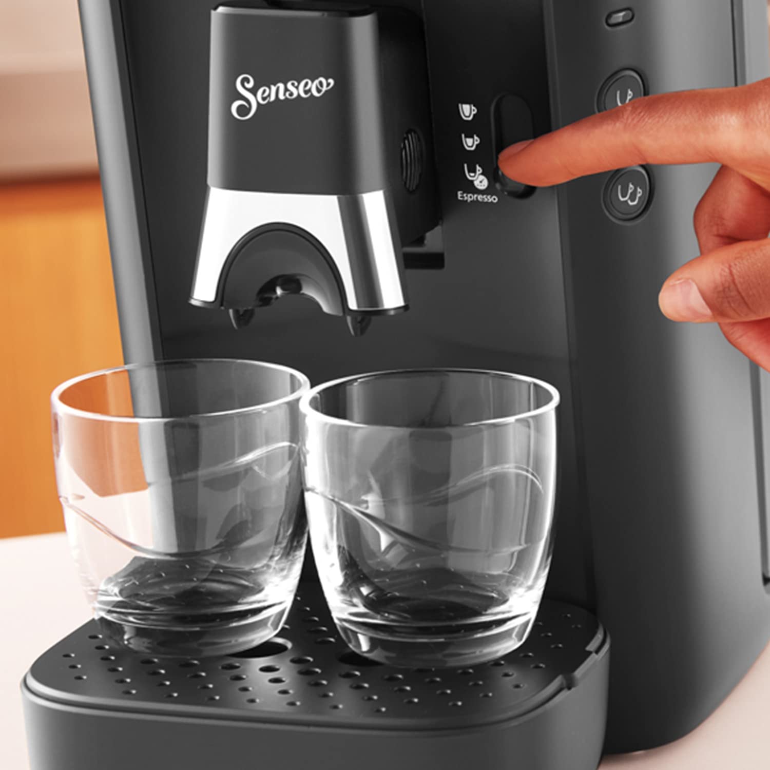 Machine à Café Dosettes Senseo Maestro – Réservoir 1,2L, Sélection Intensité, Fonction Mémo, Produit Vert, Noir | CSA260/61