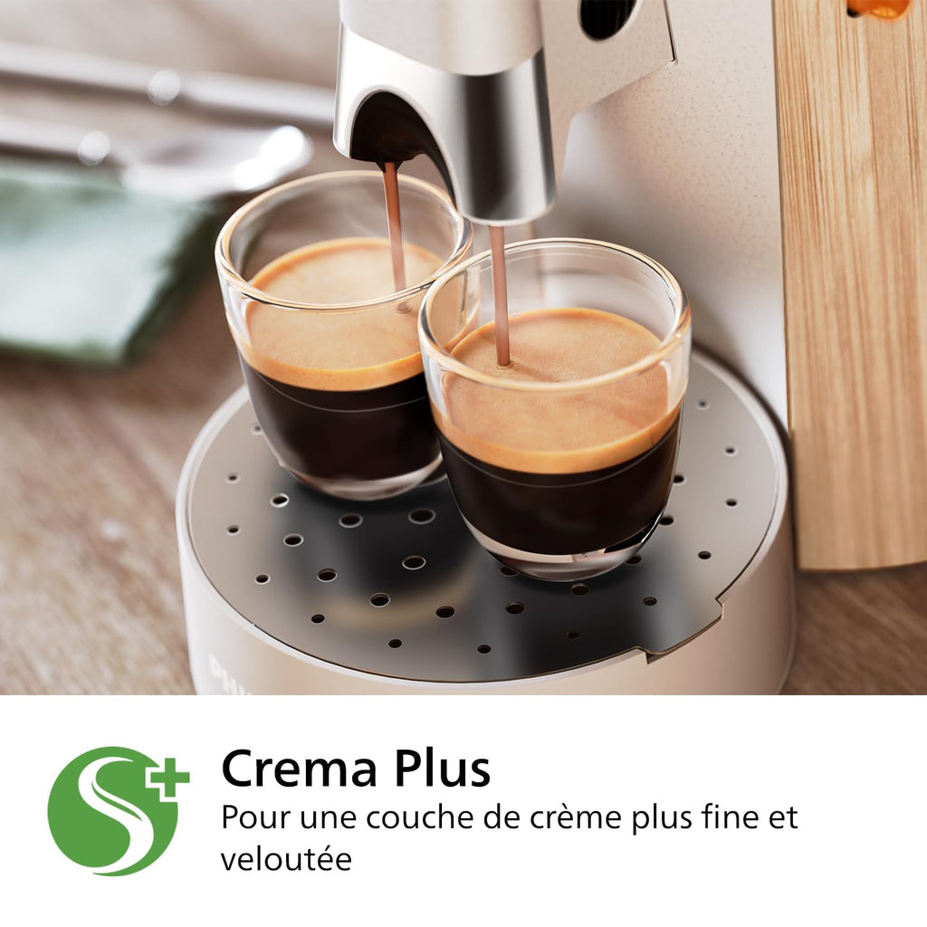 Machine à Café Dosettes Senseo Select – 3 Intensités, Crema Plus, Fonction Mémo, Blanc Soie | CSA240/06