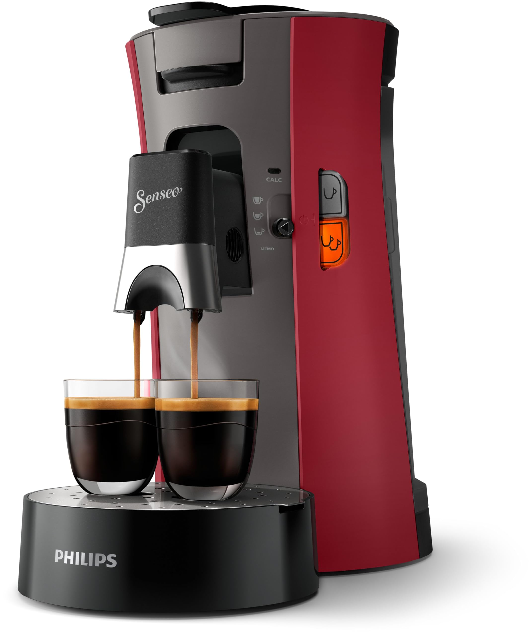 Machine à Café Dosettes Senseo Select Eco – Intensity Plus, Crema Plus, Fonction Mémo, Rouge Intense | CSA240/91