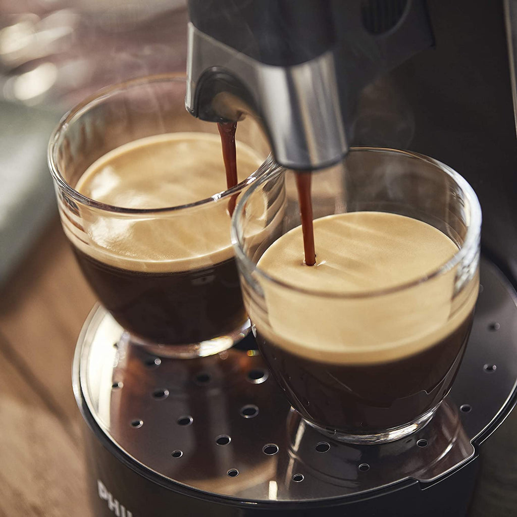 Machine à Café Dosettes Senseo Select Eco – Intensity Plus, Crema Plus, Fonction Mémo, 37% Plastique Recyclé, 1450W, Noir/Moucheté | CSA240/20
