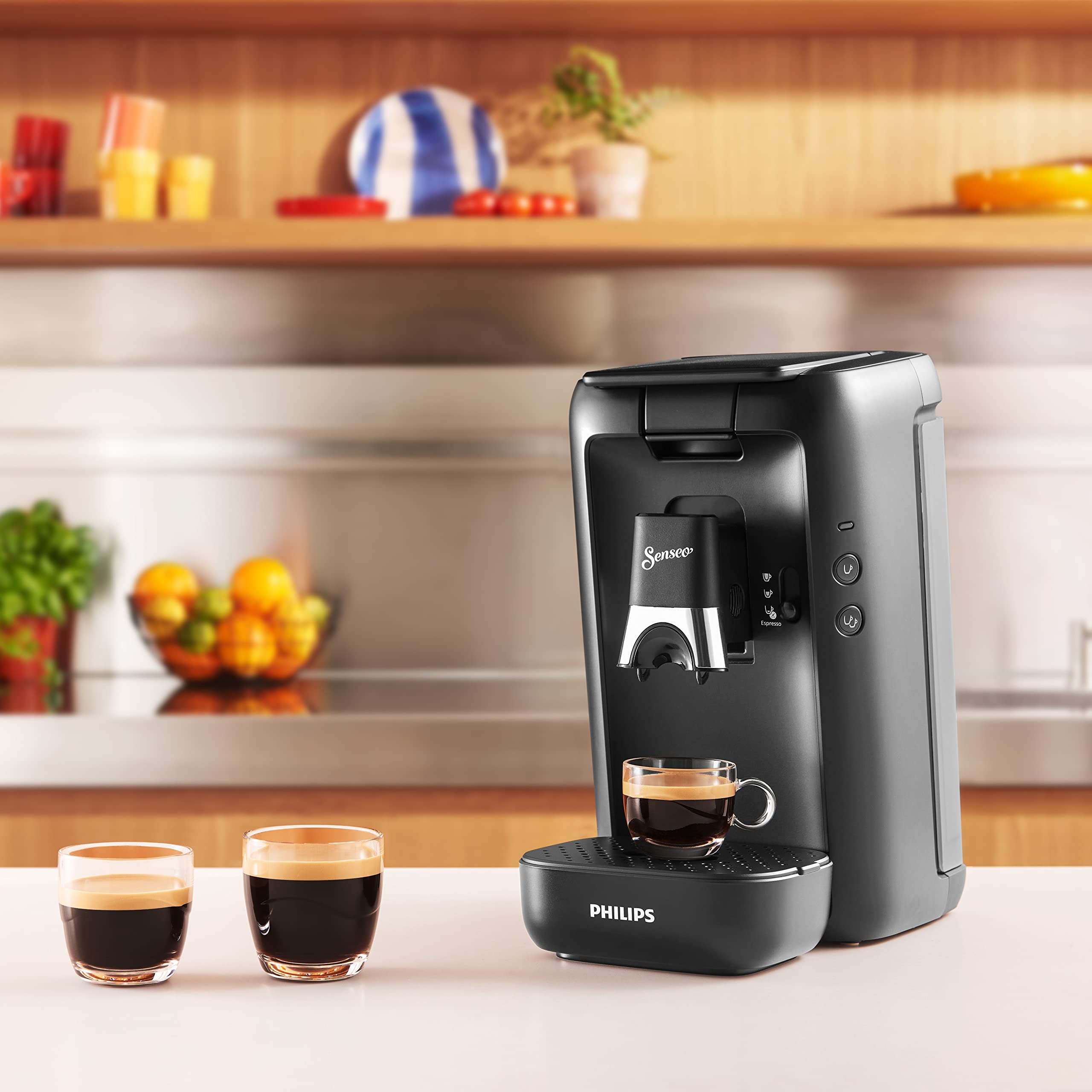 Machine à Café Dosettes Senseo Maestro – Réservoir 1,2L, Sélection Intensité, Fonction Mémo, Produit Vert, Noir | CSA260/61