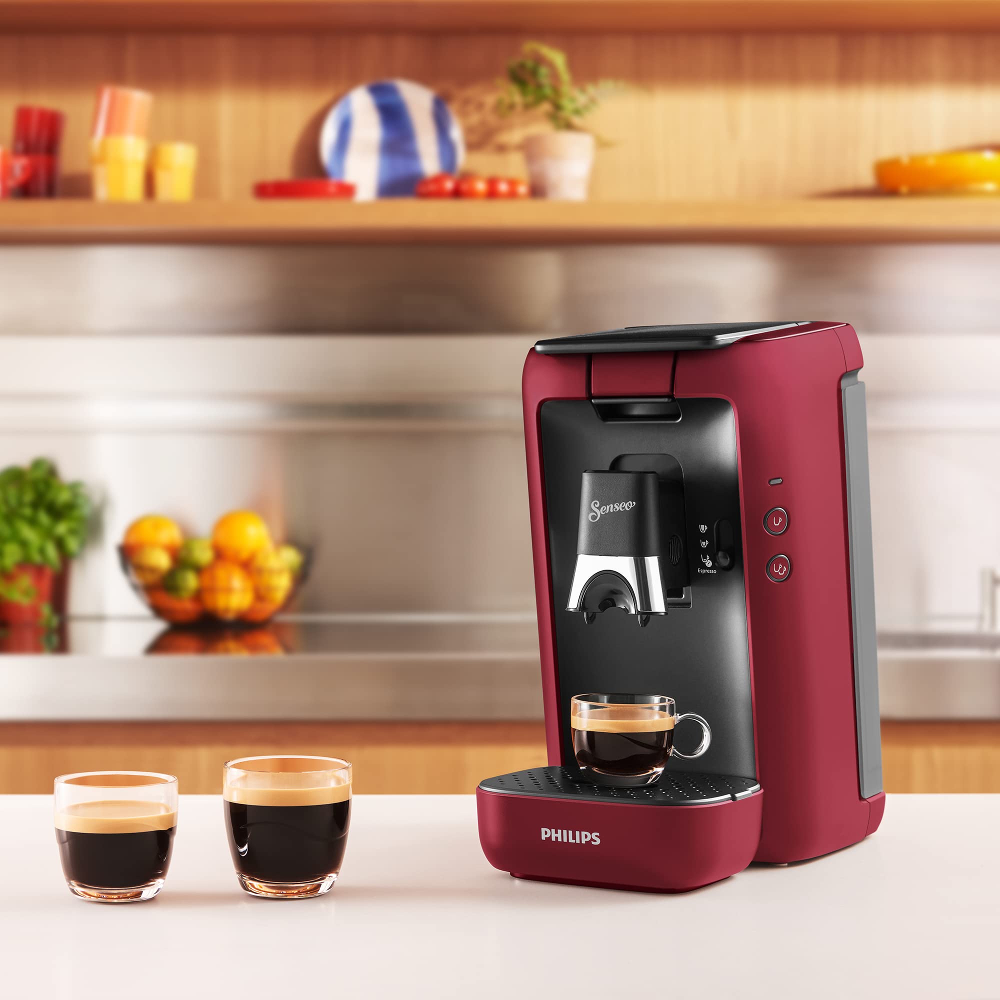 Machine à Café Dosettes Senseo Maestro – Réservoir 1,2L, Sélection Intensité, Fonction Mémo, Produit Vert, Rouge | CSA260/91