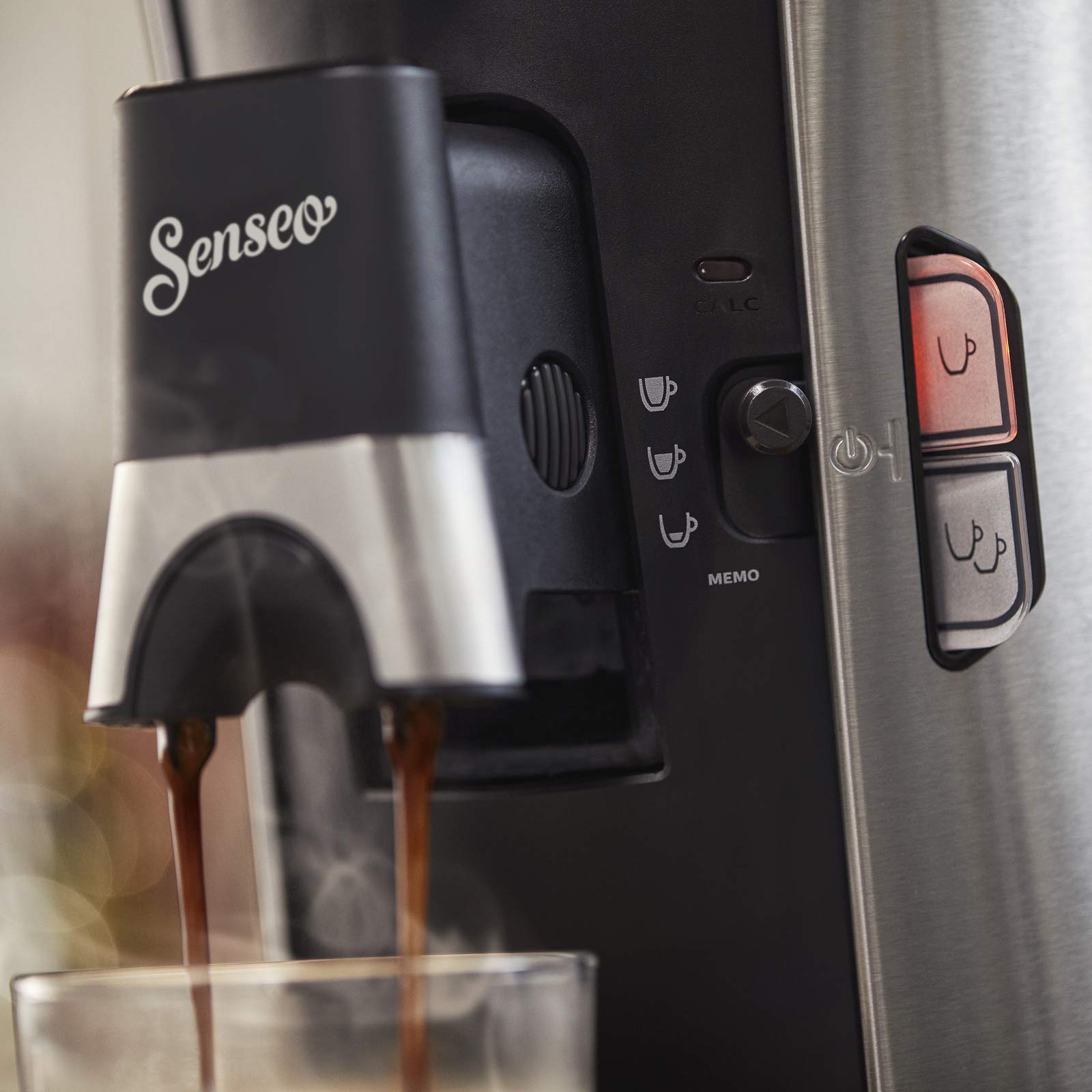 Machine à Café Dosettes Senseo Select Eco – Intensity Plus, Crema Plus, Fonction Mémo, Acier Brossé | CSA250/10