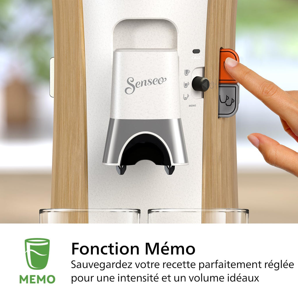 Machine à Café Dosettes Senseo Select – 3 Intensités, Crema Plus, Fonction Mémo, Blanc Soie | CSA240/06