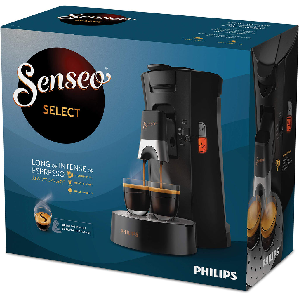 Machine à Café Dosettes Senseo Select – Sélection Épaisseur du Café, Fonction Mémo, Crema Plus, Noir | CSA240/60
